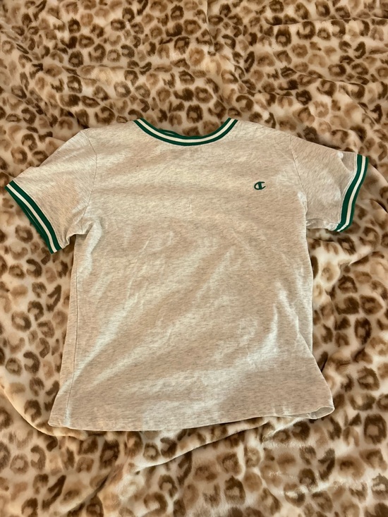 Champion Tops - •champion grey t-shirt with green ring around it!🧸•